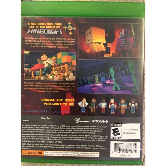 Minecraft: Story Mode -- Season Pass Disc (Microsoft Xbox One, 2015) - Picture 3 of 8